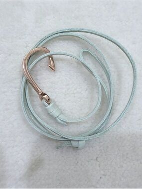 Miansai 18K Rose Gold plated Metal Hook Leather Wrap Bracelet